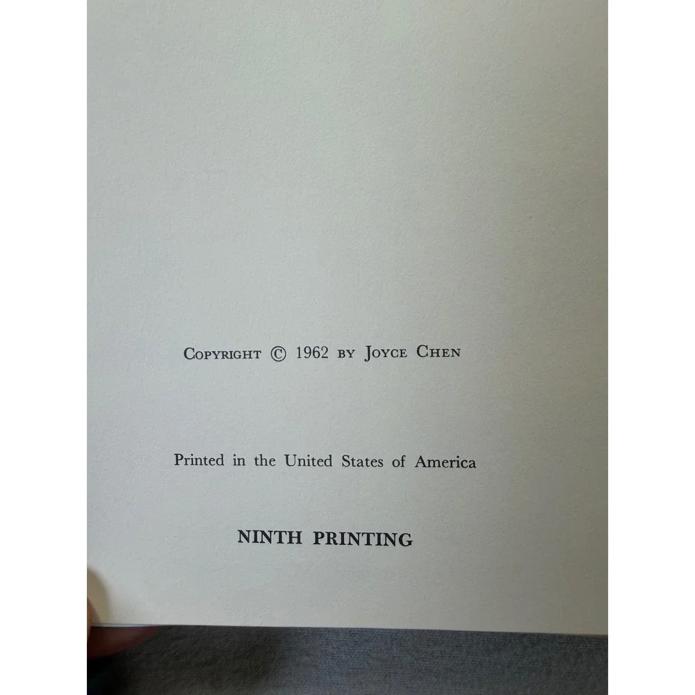 Joyce Chen Cook Book 1962 9th Printing Hardcover Vintage Chinese Cookbook